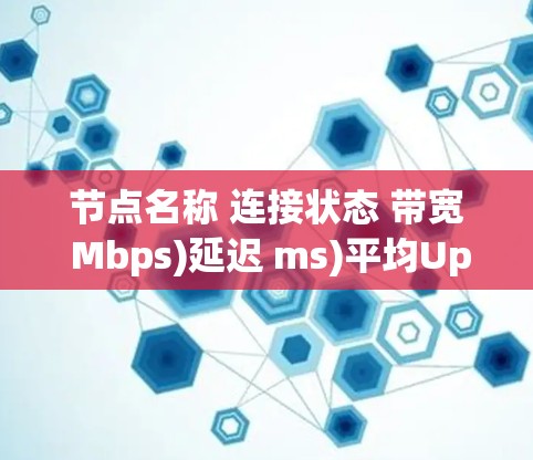 节点名称 连接状态 带宽 Mbps)延迟 ms)平均Uptime 所在地区 运营商 协议 注册日期 备用节点